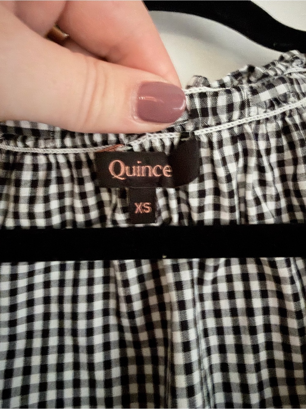 Quince Black and White Gingham Ruffled Tie-Front Sleeveless Blouse - Picture 2 of 2